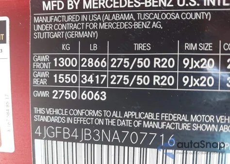 2022 Mercedes-Benz Gle 350 350 z USA, uszkodzony, nr VIN 4JGFB4JB3NA707716